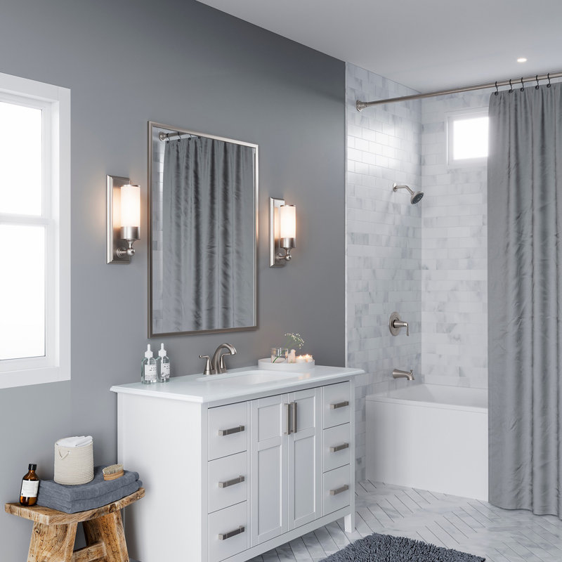 Willa Centerset Bathroom Faucet with Drain Assembly, Spot Defense Brushed Nickel