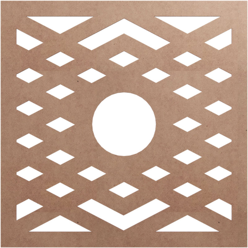 Médaillon de plafond à chevrons, Bois (qualité peinture), H 32 po x l 32 po x P 0,38 po