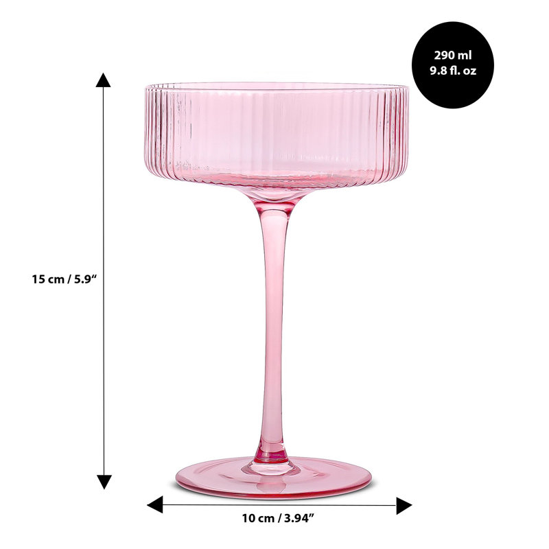 Harmon 10 oz Ensemble de cristal taillé, Rose