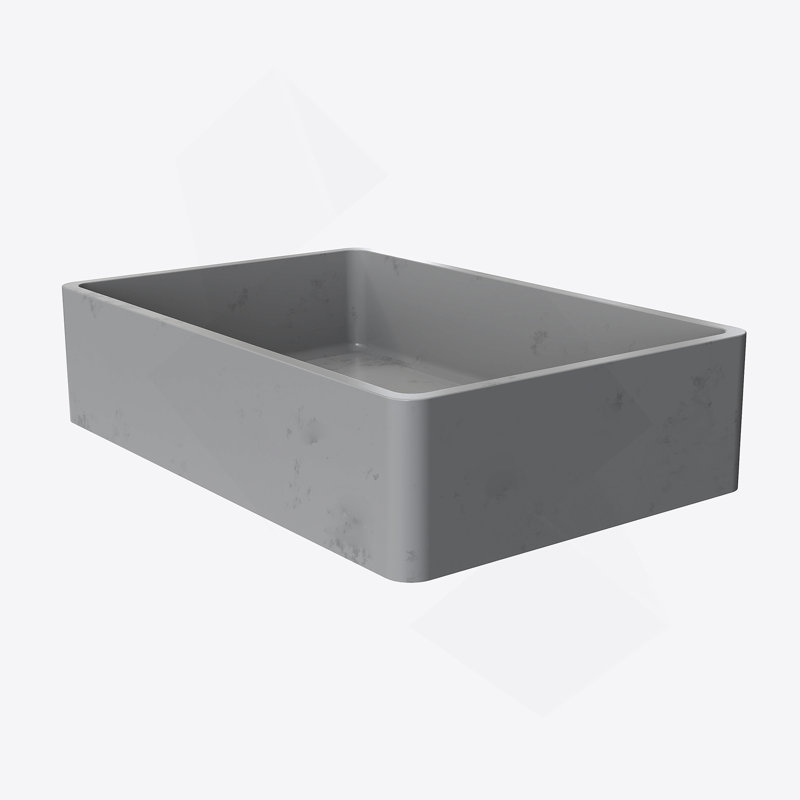 Vessel Rectangular Modern Bathroom Sink, Gray