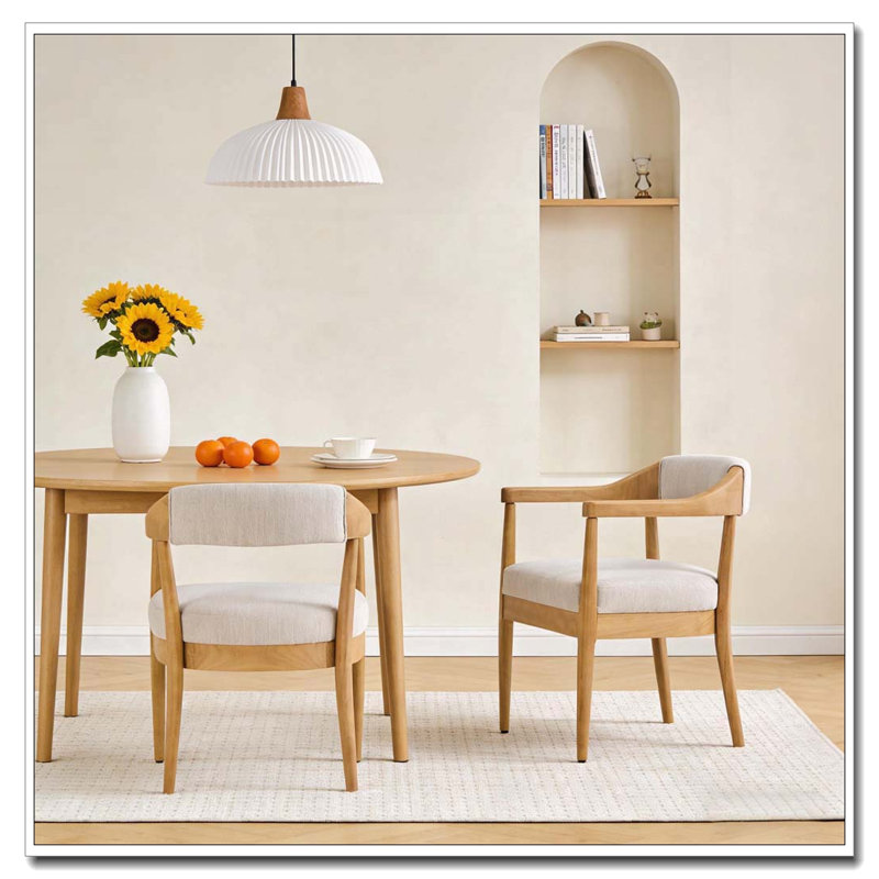 Ensemble de chaises de salle à manger avec accoudoirs avec cadre en bois