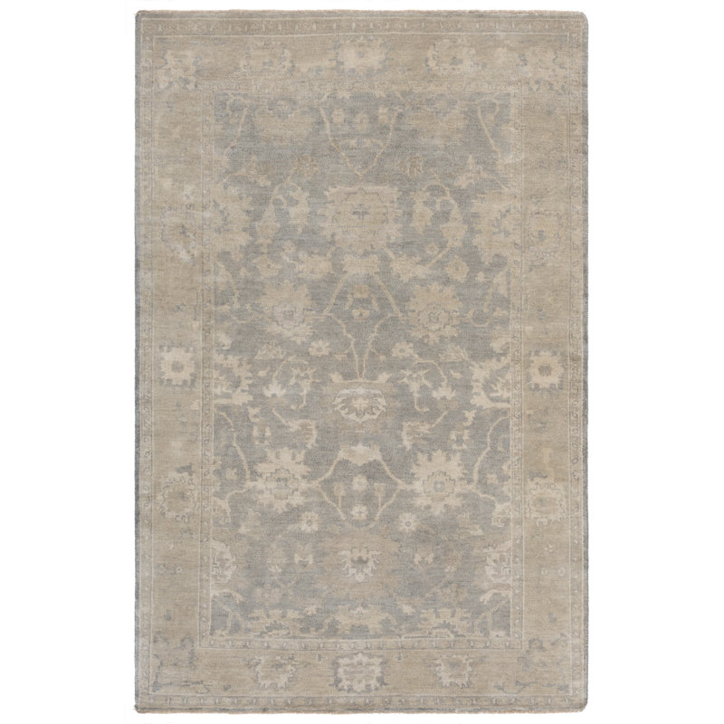 Tapis oriental en laine noué à la main Oushak, Rectangle 6 pi x 9 pi