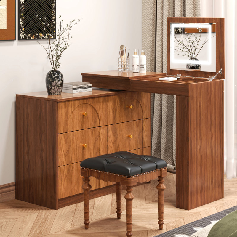 Coiffeuse avec miroir, Noyer