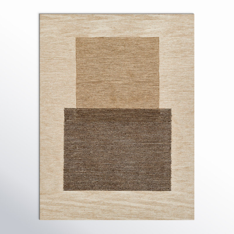 Hand Tufted Wool Abstract Rug, Rectangle 9' x 12'