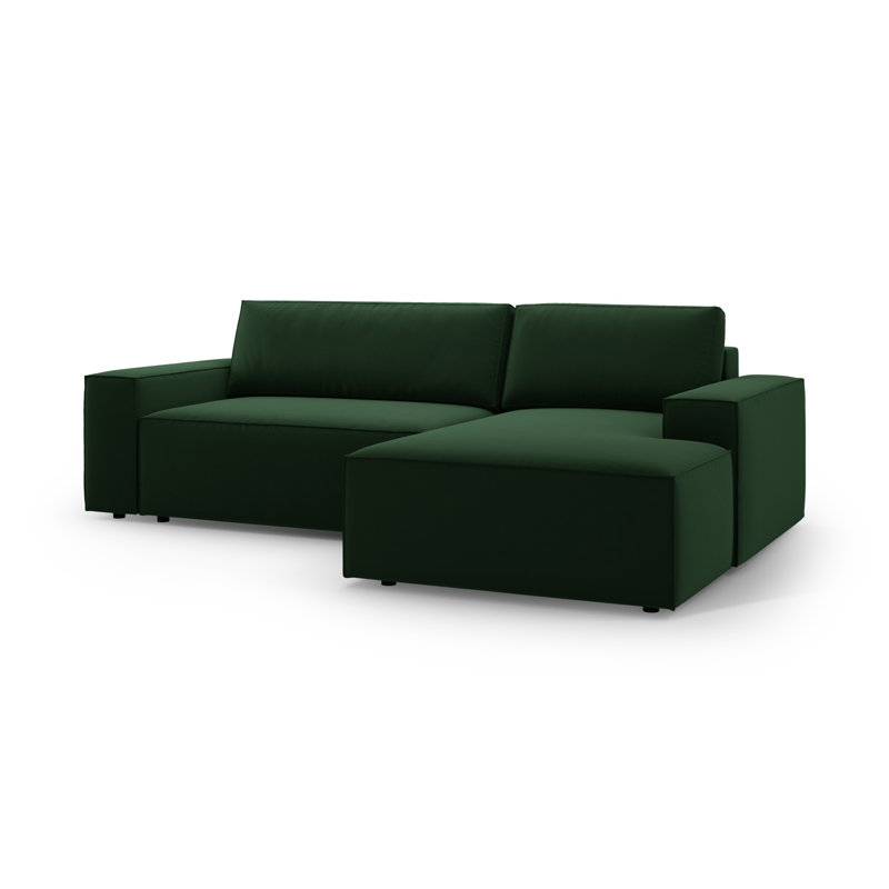 Alisbha 2 Seater Velvet Sofa Bed, Bottle Green