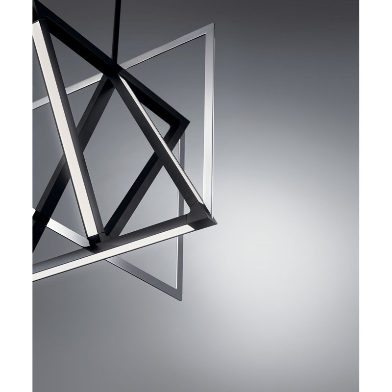 Scheetz 1 - Light Matte Black LED Unique/Statement Pendant, 17.25" H x 20.25" W x 20.25" D