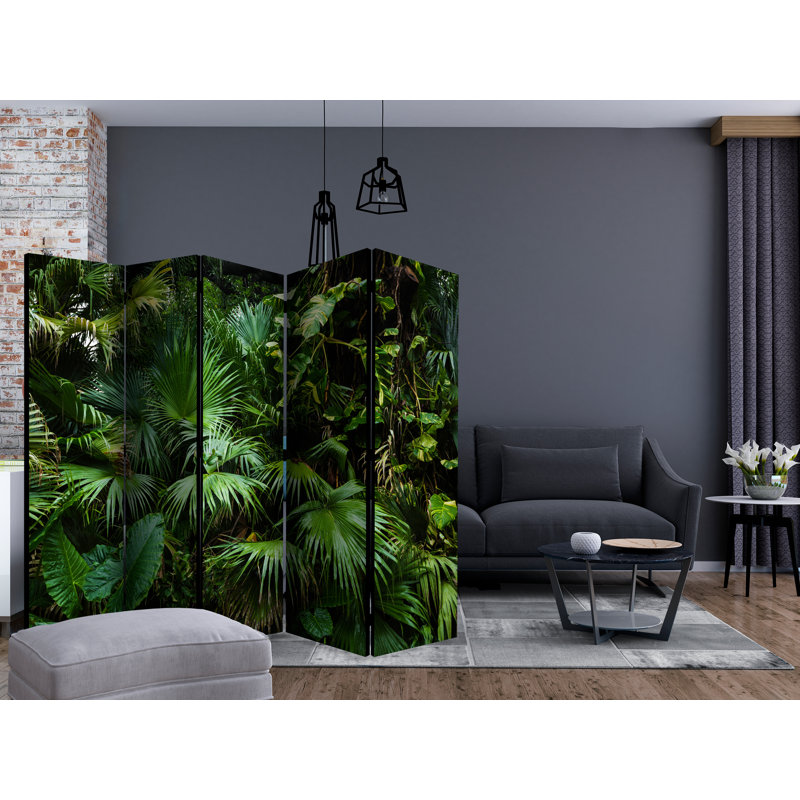 225cm W x 172cm H 5 - Panel Wood Folding Room Divider