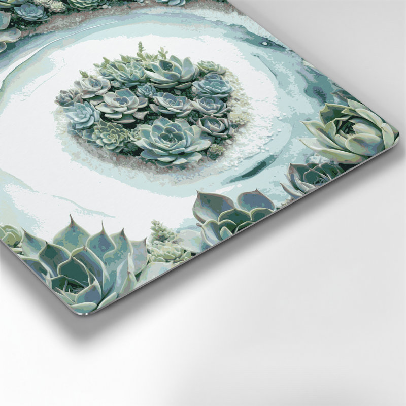 «Coastal Seaside Succulents», art mural en métal vert, H 12 po x l 12 po
