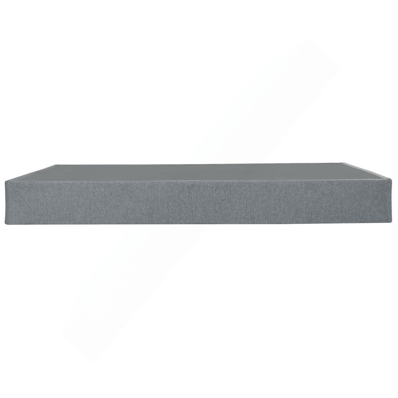 9 in. Twin-XL Size Folding Mattress Box Spring Foundation Bed Base, Polyester, Metal Frame, Gray
