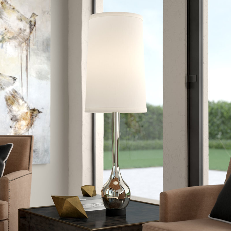 Bulb Vase Table Lamp, Nickel