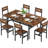 Dining Room Set Foldable Table Top Extendable Dining Table and Chairs Dining Table Set for 6-2127875489-2127875492