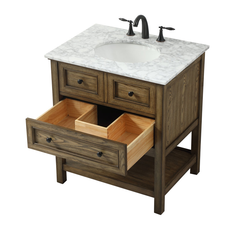 Ensemble de meuble-lavabo simple 30 po Bonsai, Bois flottant