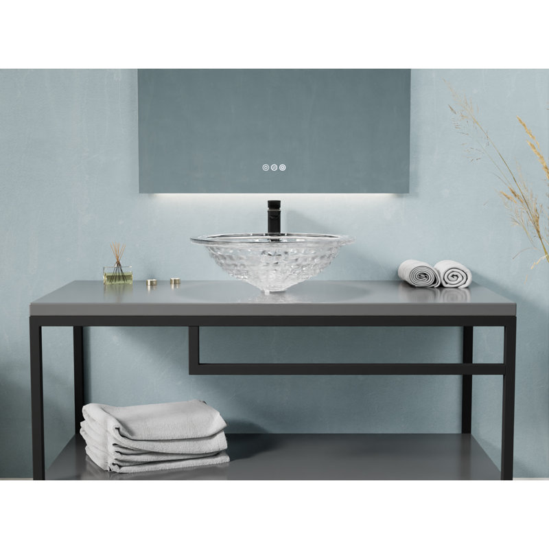 ANZZI 16.5'' Clear Glass Circular Bathroom Sink
