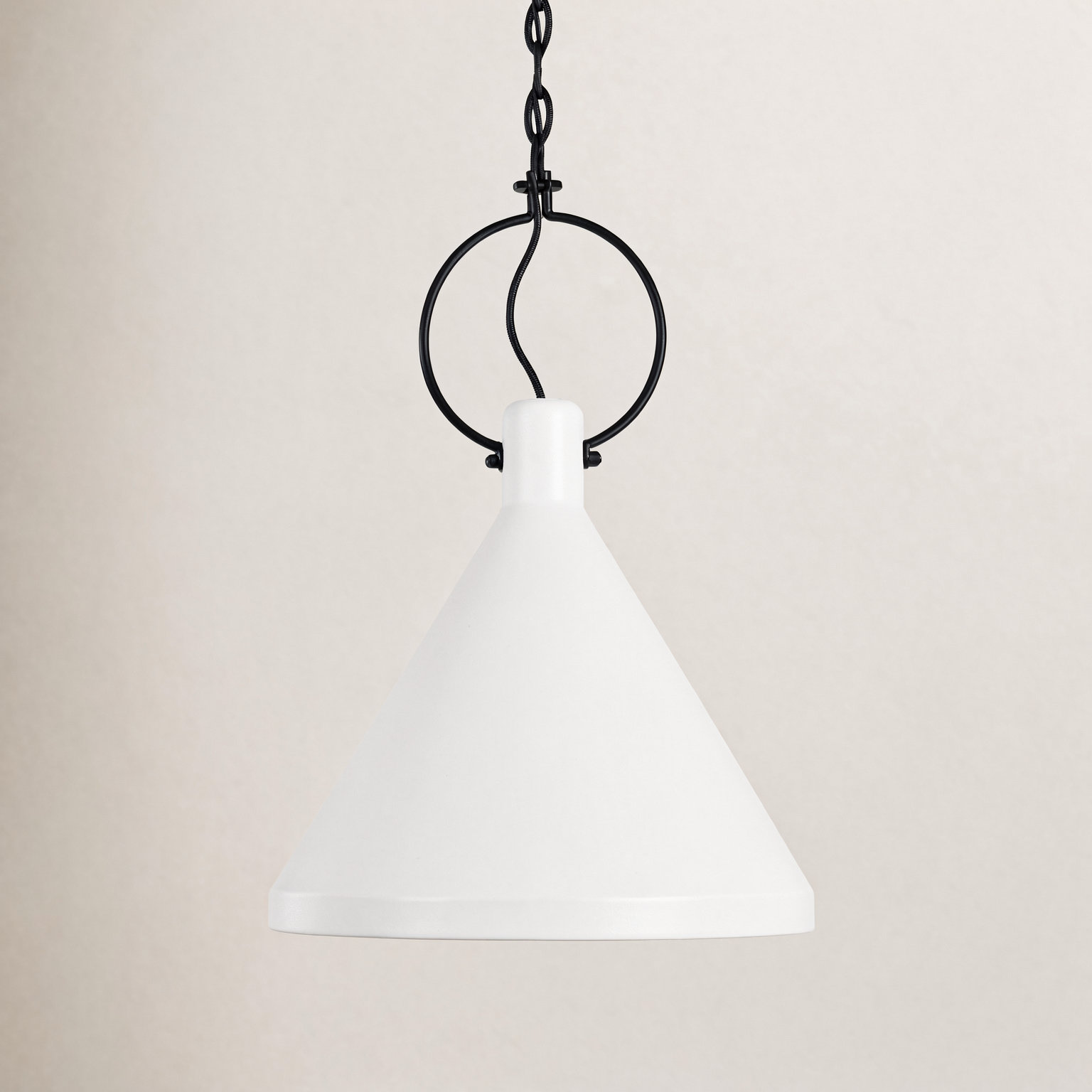 Single Light Metal Dimmable Pendant, 20.5" H x 14.25" W x 14.25" D, White