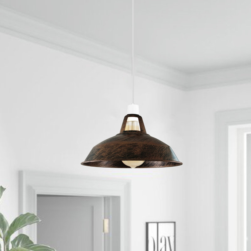 Alkis 16cm H Metal Barn Slotted Lamp Shade ( Uno ), Brushed Copper