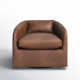 Paralimni Genuine Leather Swivel Armchair