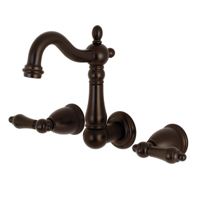 Kingston Brass Heritage Two-Handle 3-Hole Wall Mount Bathroom Faucet