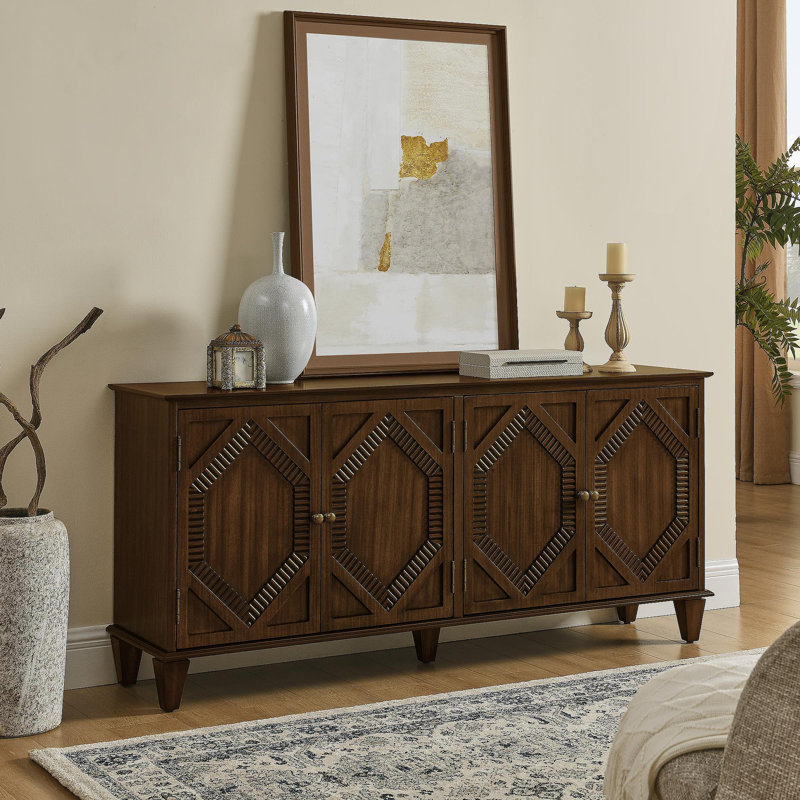 Buffet 65,2 po Mid Century Modern Buffet, Noyer