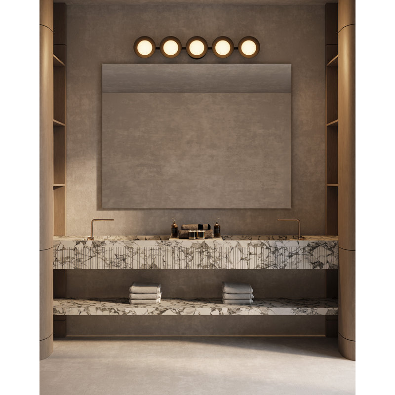 Cleo 36-in Gold dimmable LED Bathroom Vanity Light, Matte Black