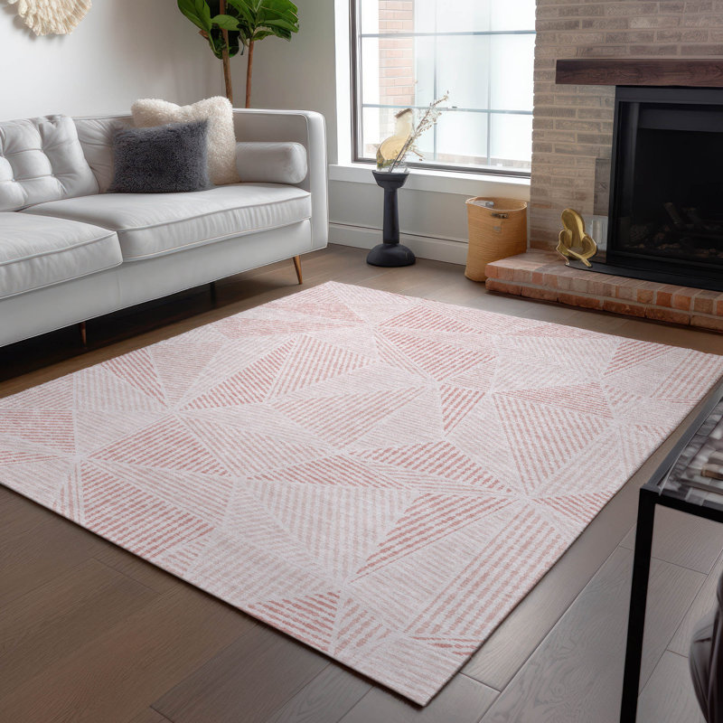 Tapis d'intérieur / extérieur en polyester tissé à la machine Itzayana, Rectangle 9 pi x 12 pi