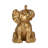 Figurine Resin Polyresin Sitting Elephant with Decorative Metallic Surface Boho Chic Whimsical Artistic Exotic Playful Intricate Carved Textured Trendy Contemporary Eclectic Statement Decor Accent