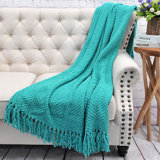 Tweed Knitted Throw Blanket