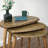  Solid Wood 3 Legs Nesting Tables -Walnut