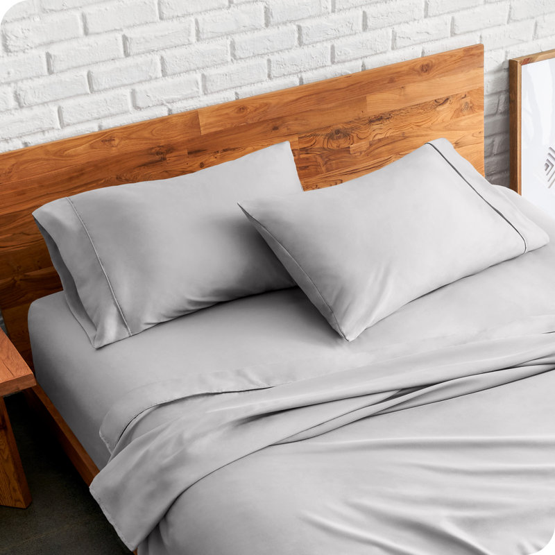 Soft Microfiber Pillowcase Set, Light Grey, 2 King Pillowcases