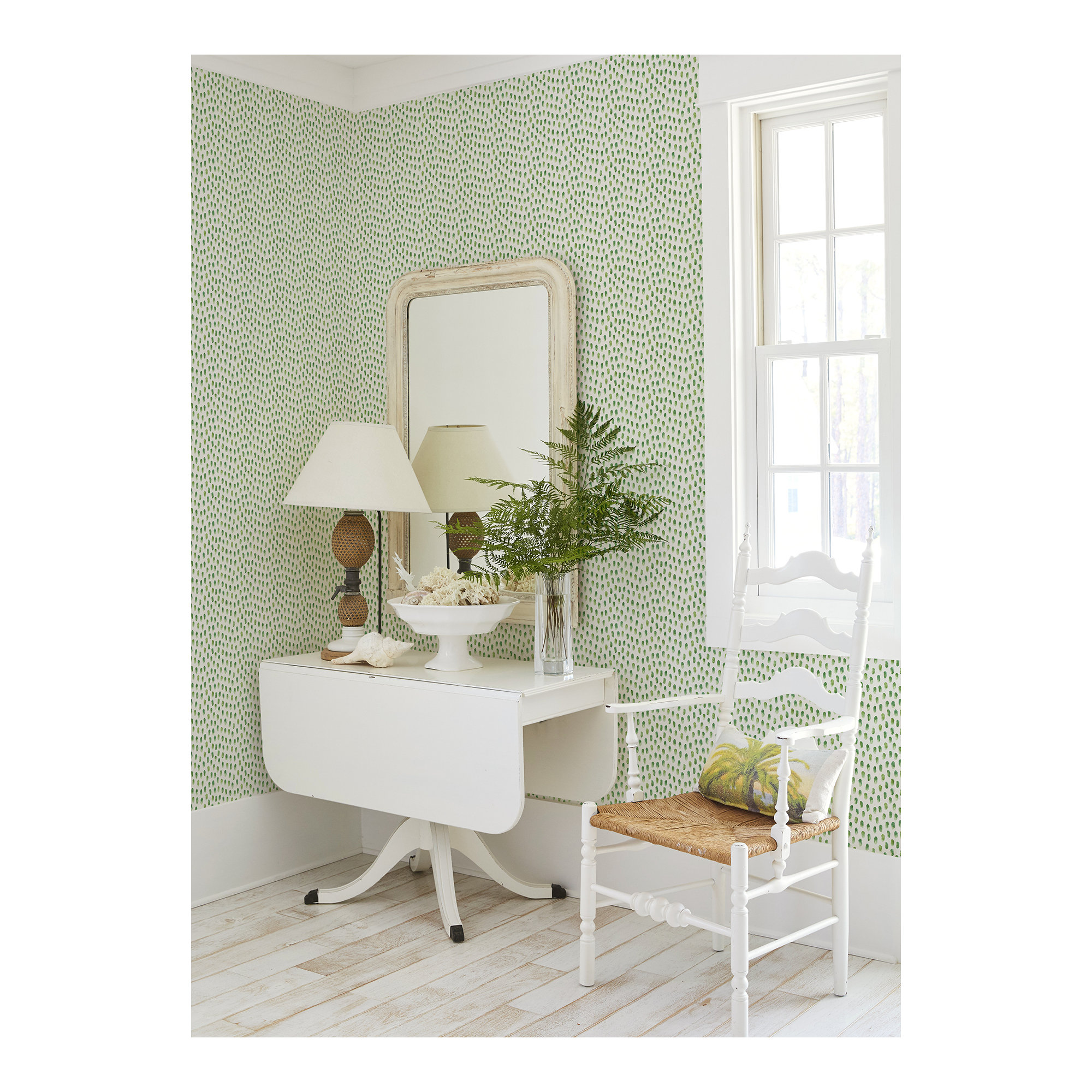 Cherbourg Modern Dots Wallpaper, Green