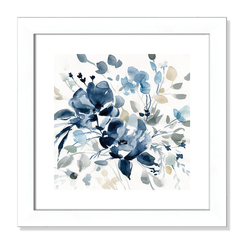 Indigo Garden II - peinture encadrée, Papier encadré blanc mat, H 18,5 po x l 18,5 po x P 1,25 po