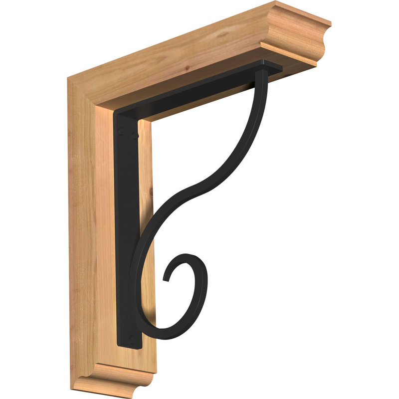 Support simple en fer 4 po Ashford, Cèdre rouge de l'Ouest l 3 1/2 po x T 2 po (lisse, H 16 po x P 14 po