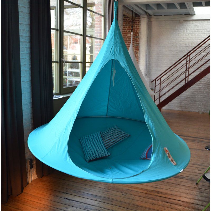 Hamac suspendu Cacoon Pod Vivere Saffo, Turquoise, H 72 po x l 72 po x P 72 po