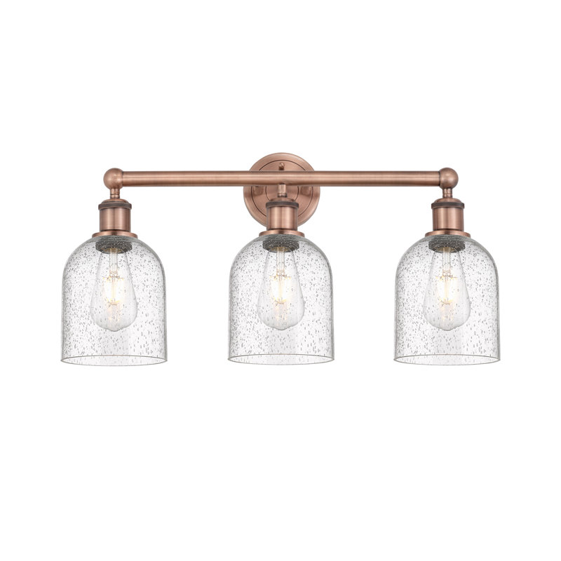 Abat-jour de salle de bain 3 lumières Edison Allysson, Cuivre antique, Bullé