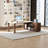 78.7" L-Shaped Executive Desk with Storage Cabinet - Cream White & Walnut Office Workstation