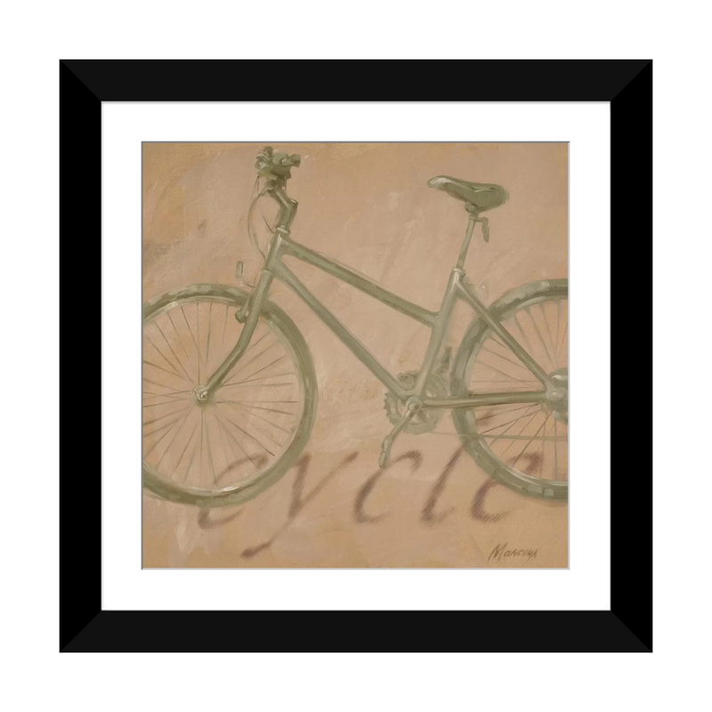 «Cycle», reproduction sur toile, H 16 po x l 16 po x P 1 po, Papier avec cadre noir, Blanc