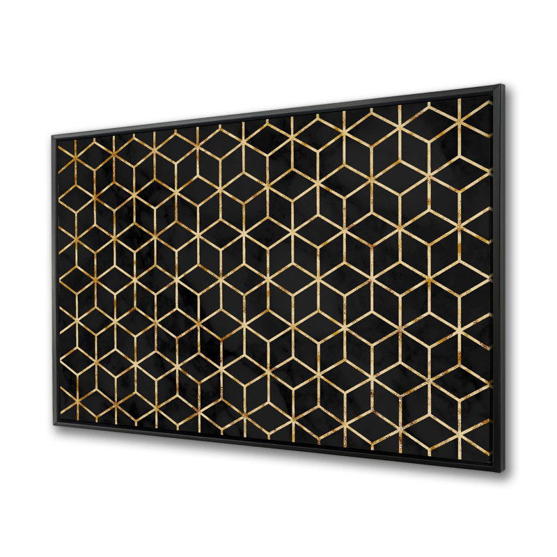 Toile encadrée avec motifs noirs symétriques | Décoration intérieure moderne