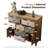 Vintage Style Wooden Accent Storage Chest with Seven Drawers and Two Side Cabinets, Rustic Carved Multicolor Finish Farmhouse Decor Dresser for Living Room, Bedroom, or Entryway Organization