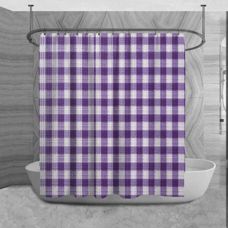 Rideau de douche en vichy Saurab, H 73 po x l 70 po
