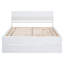 Luxueux cadre de lit double avec lit gigogne simple et 2 tiroirs fonctionnels en blanc brillant-89057669