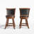 Swivel Upholstered Counter Stool with Solid Wood Frame-820862595-814318230