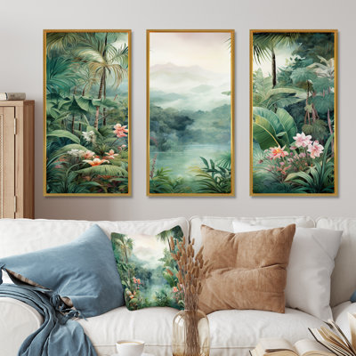 Tropical Wilderness Escape III - Jungle Wall Art Living Room Set