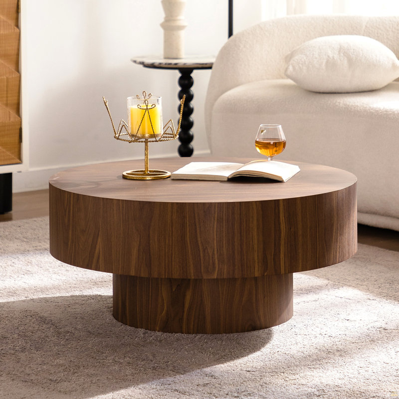 Table basse ronde en bois 30,51 pouces
