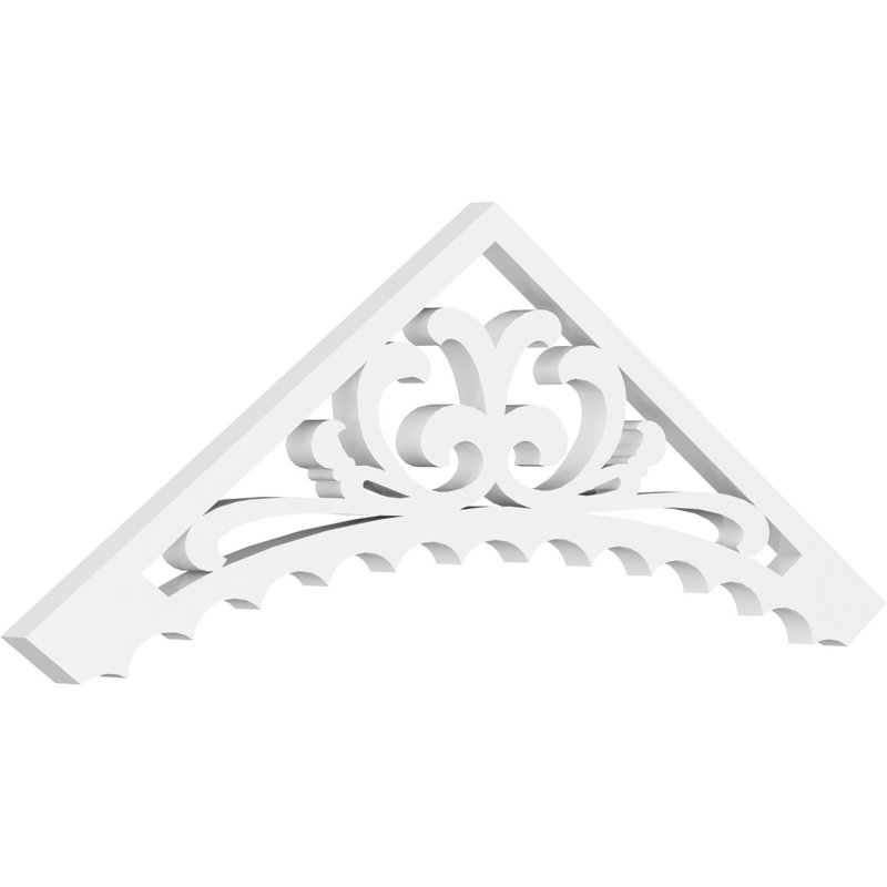 Pignon en PVC de qualité architecturale Genova, H 12 po x l 36 po x P 1 po, 8 / 12