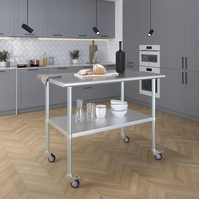 Stainless Steel Table With Wheels