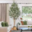 Olive artificielle artificielle d'intérieur avec pot de paille et tronc de bois - Faux arbre réaliste pour la maison, le bureau, le salon-265220259