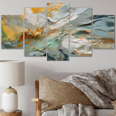 «Spring Joy Abstract», reproduction sur toile abstraite - 5 panneaux