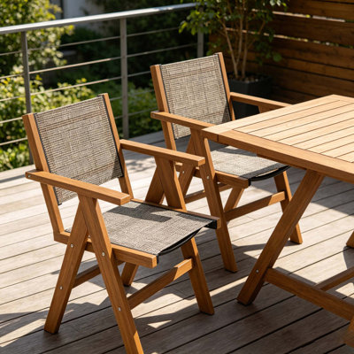 Chaise de salle à manger d'extérieur 2 pièces parfaite pour les repas de patio et les brunchs de jardin