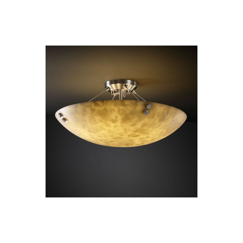 Plafonnier semi-encastré 21 po cloud 3 lumières clouds, Nickel brossé