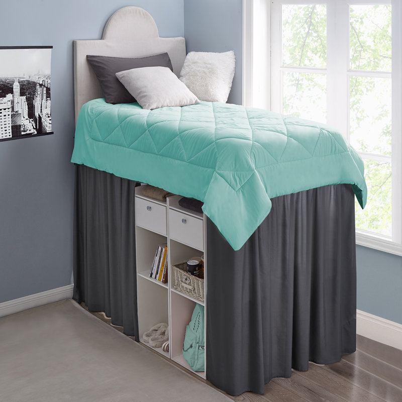 Pleated Bed Skirt, Faded Black, 30