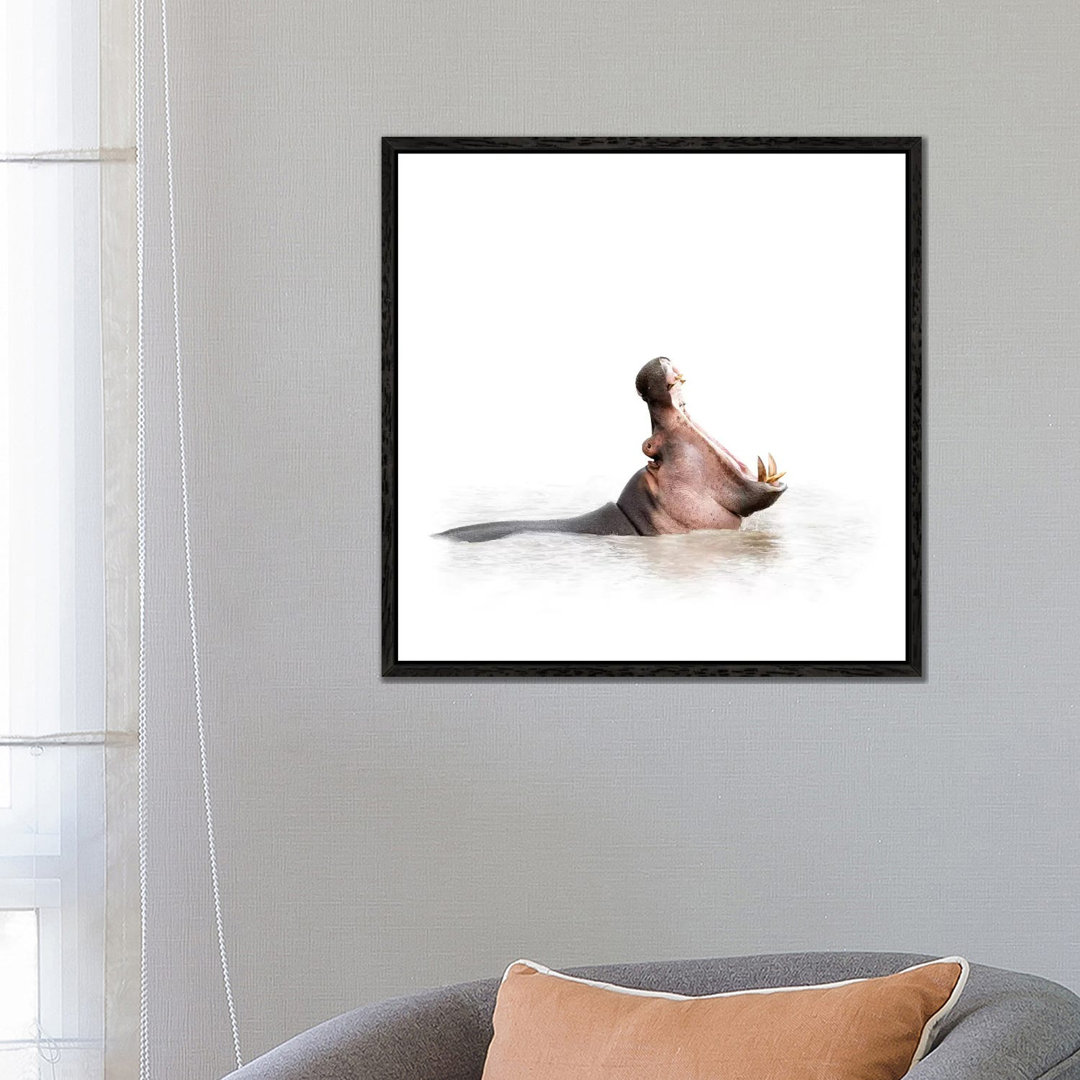 Hippo Mouth Wide Open Isolated On White von Susan Richey - Gallery- Giclée on Canvas